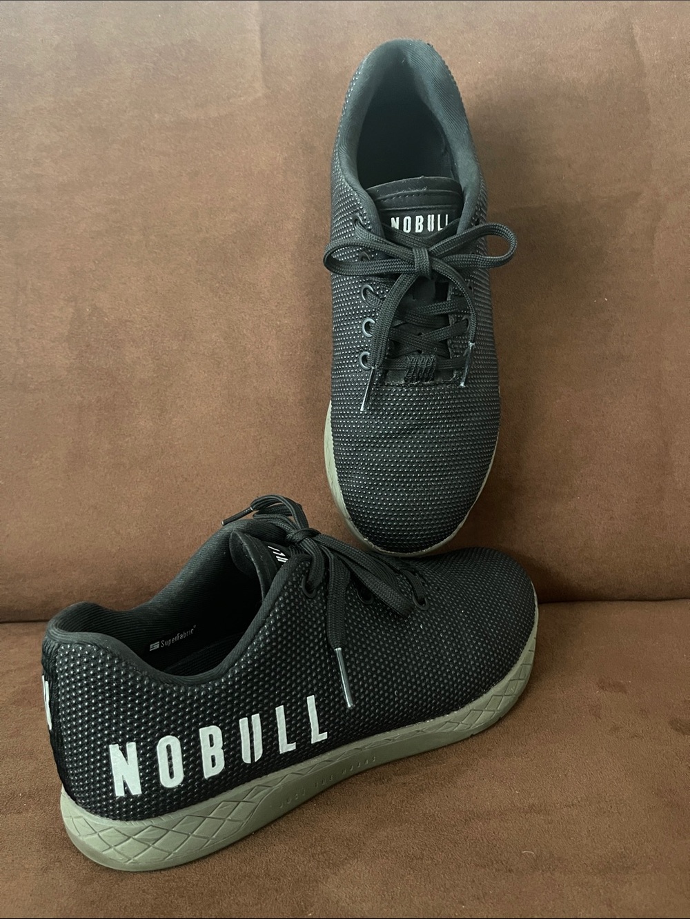 NOBULL Black Knit Athletic Shoes with Gray Sole